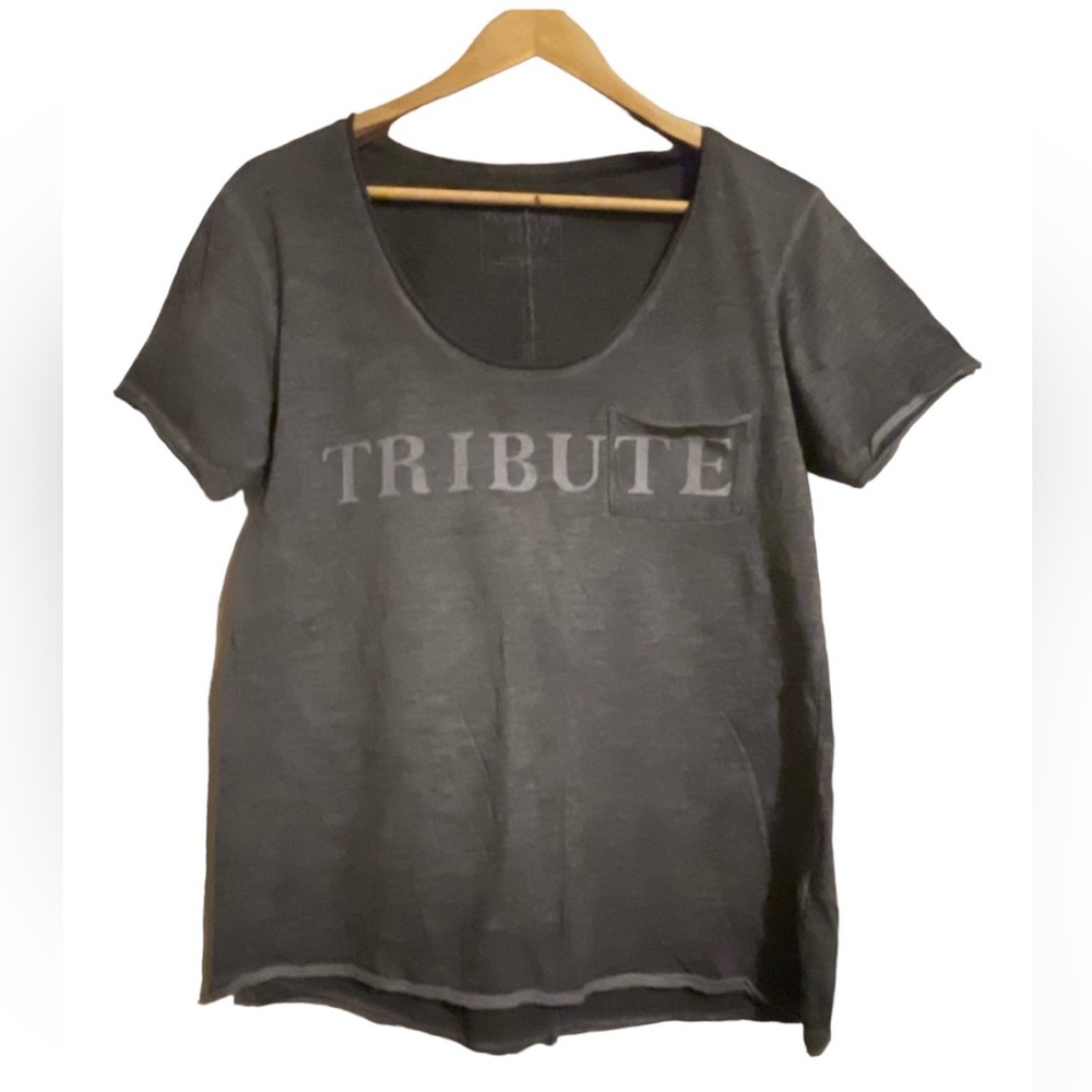 Free People “washed” black cotton “TRIBUTE” scoop‎ neck oversized